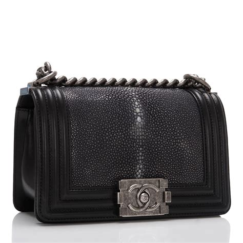 chanel stingray boy bag black|stingray Chanel bags for women.